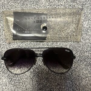 Quay Australia Black Aviator Sunglasses